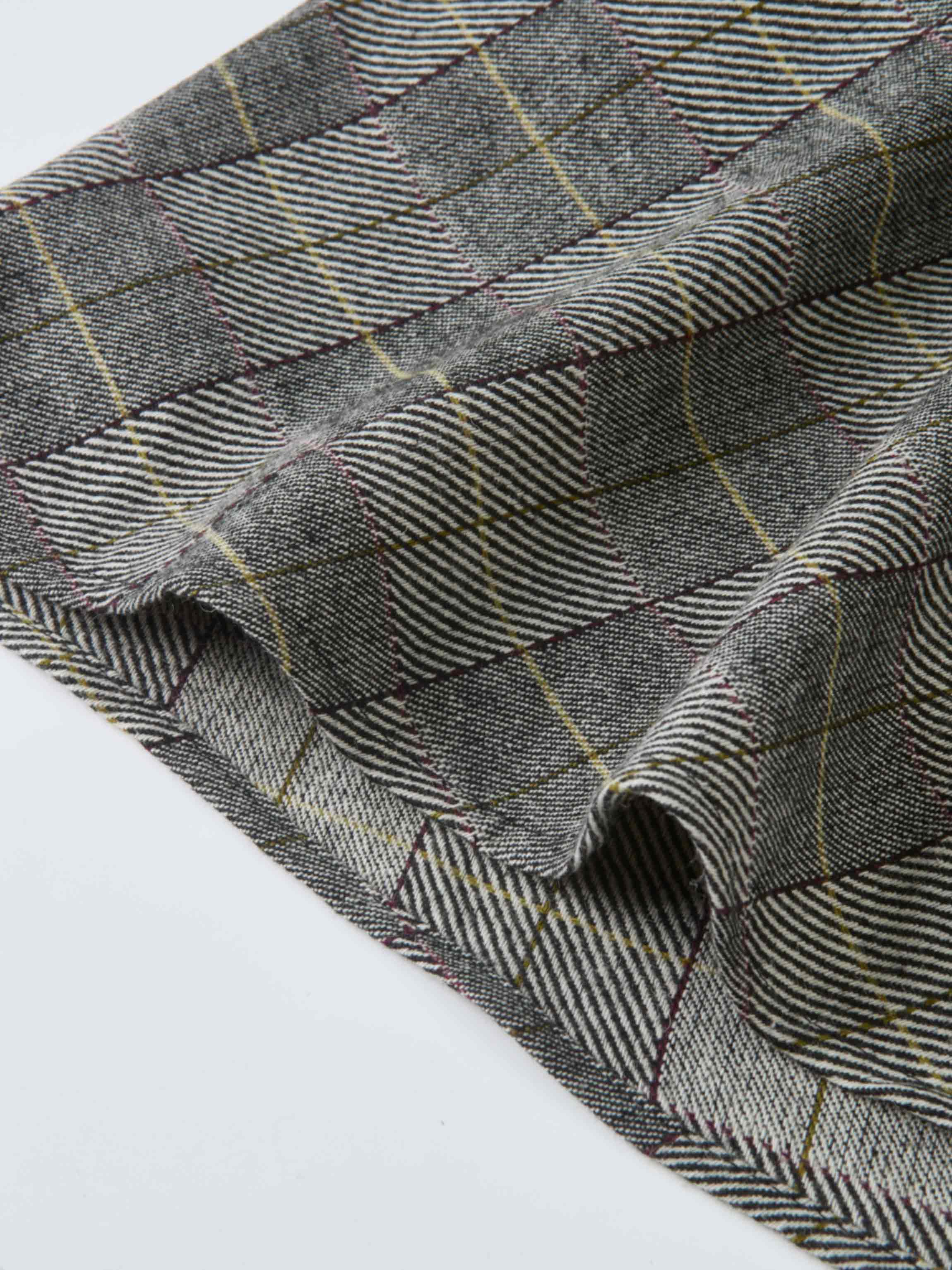 Curved Seam Full Skirt - Boxed Plaid