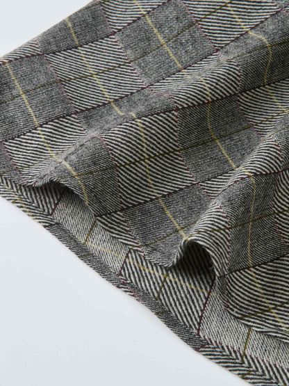 Curved Seam Full Skirt - Boxed Plaid