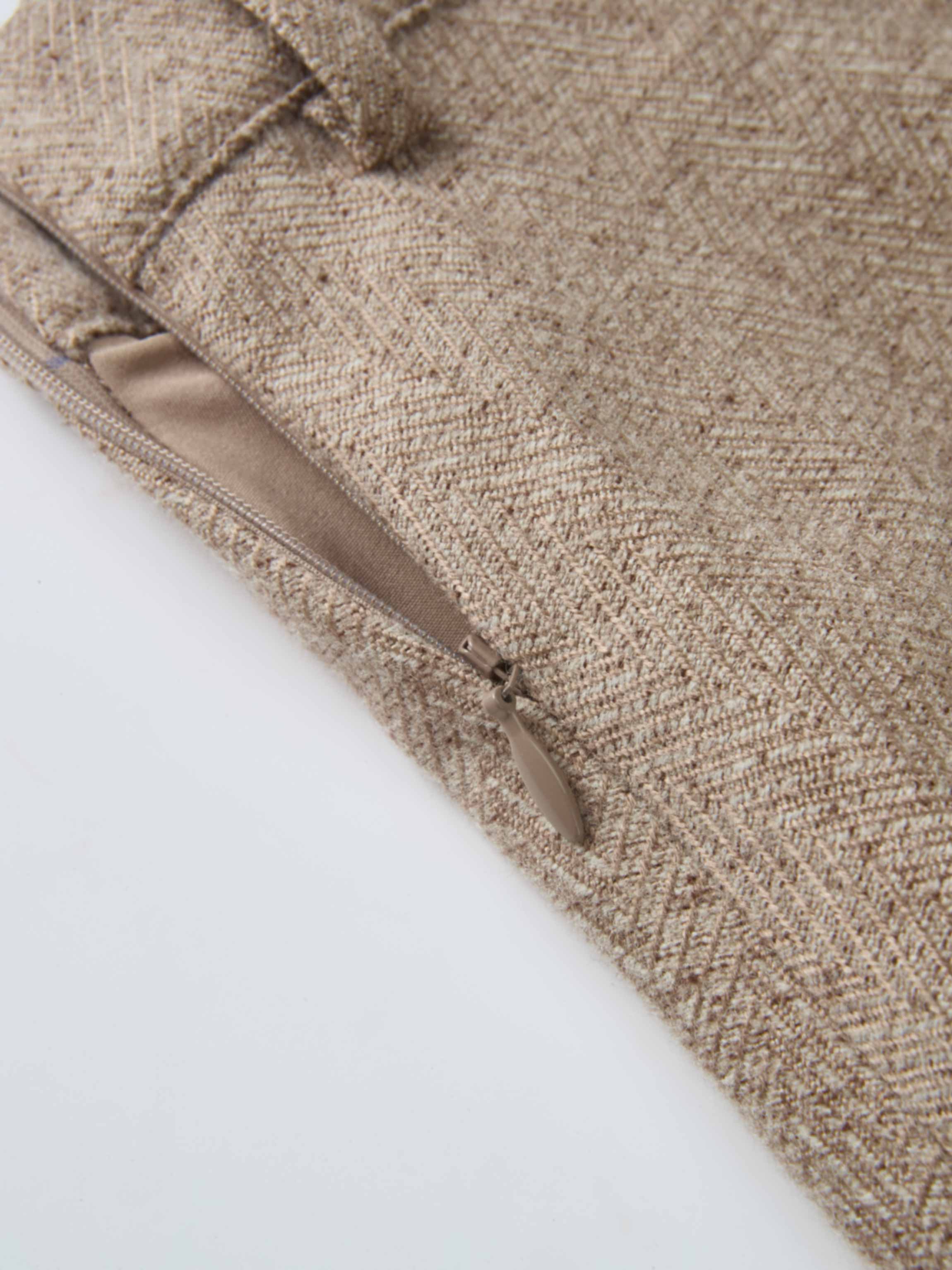Curved Seam Full Skirt - Camel Herringbone