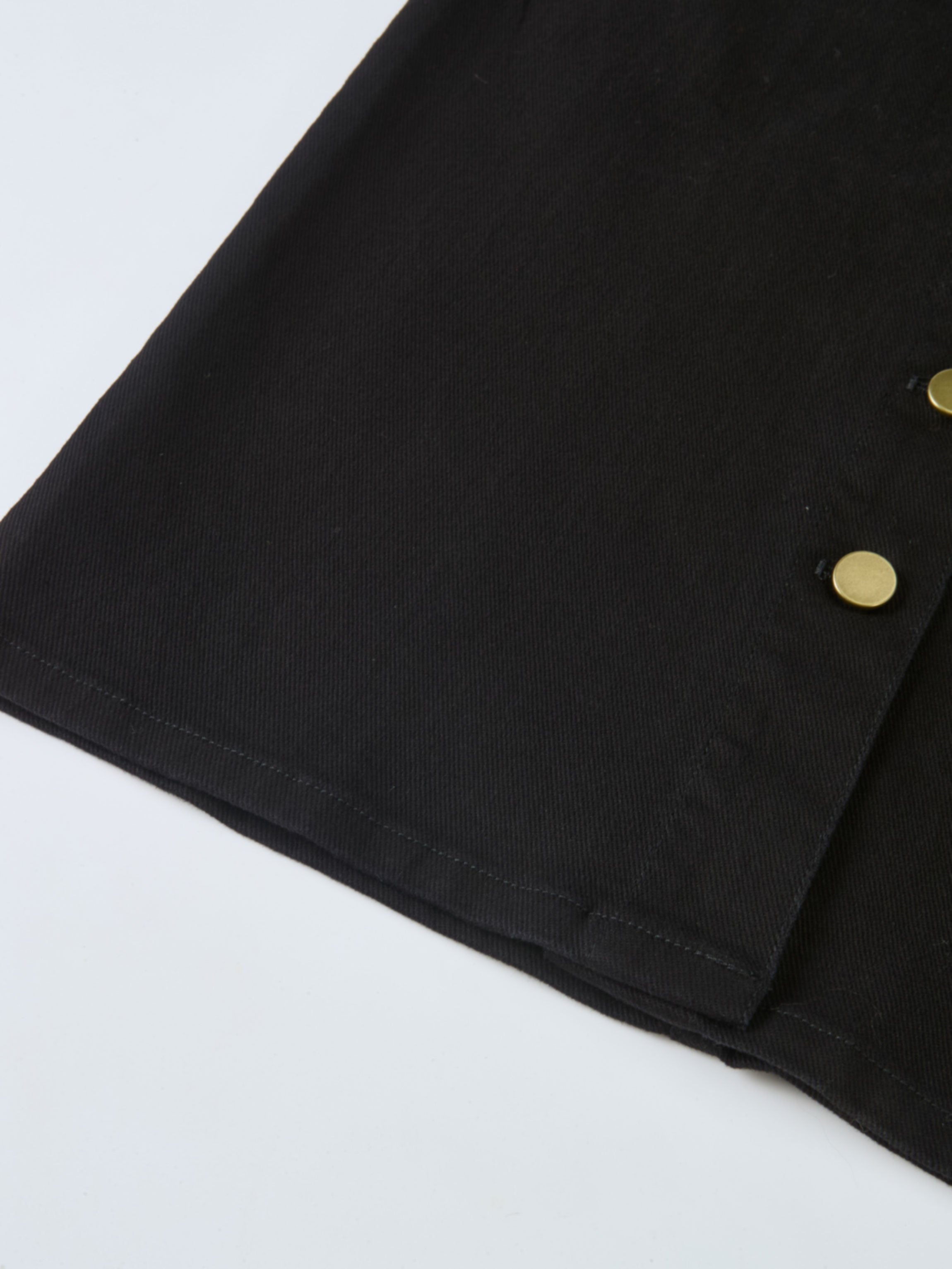 Button Down Straight Denim Skirt - Black