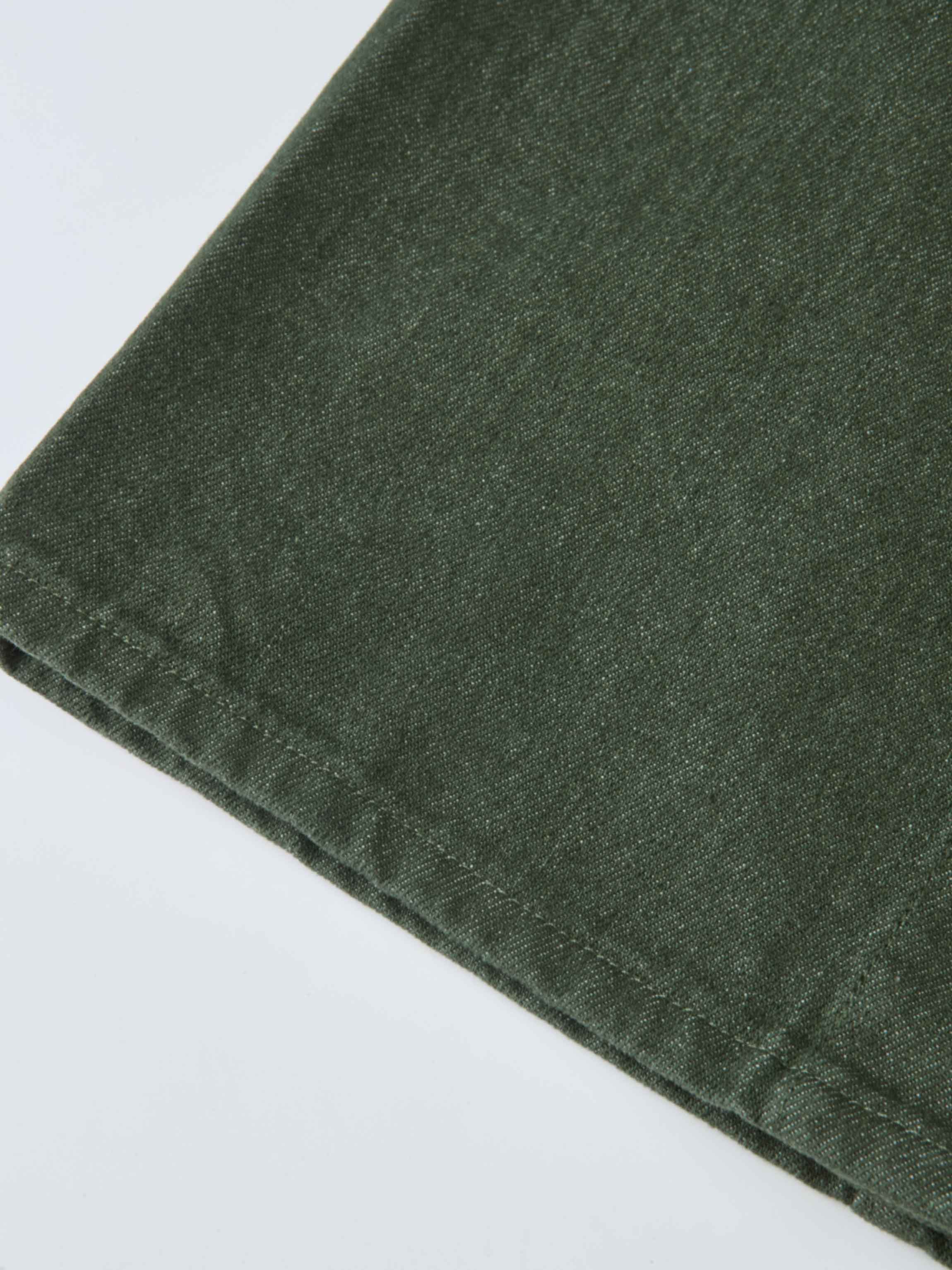 Button Down Straight Denim Skirt - Olive