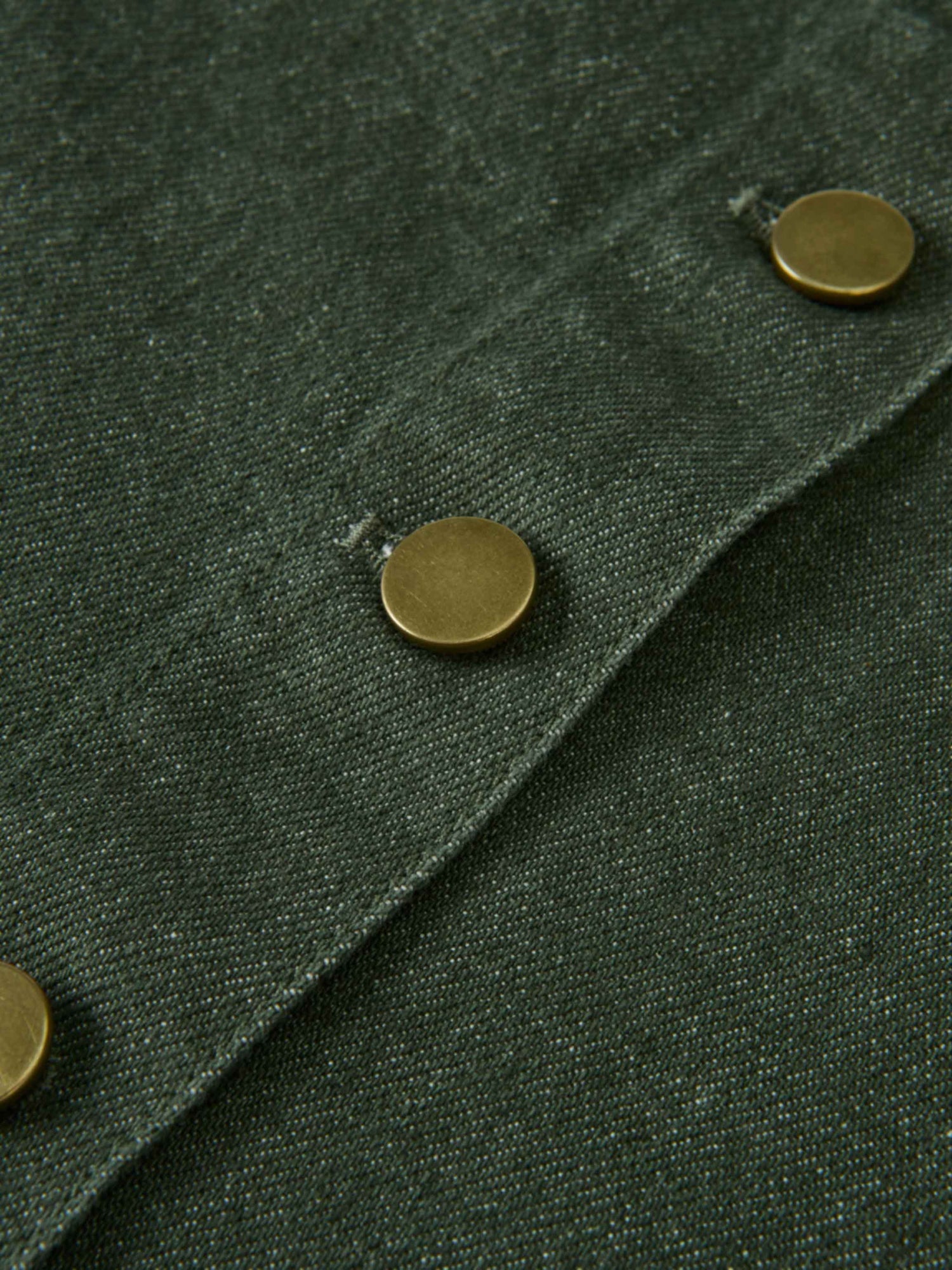 Button Down Straight Denim Skirt - Olive
