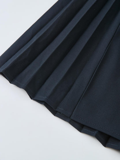 Pleat Back Skirt - Navy