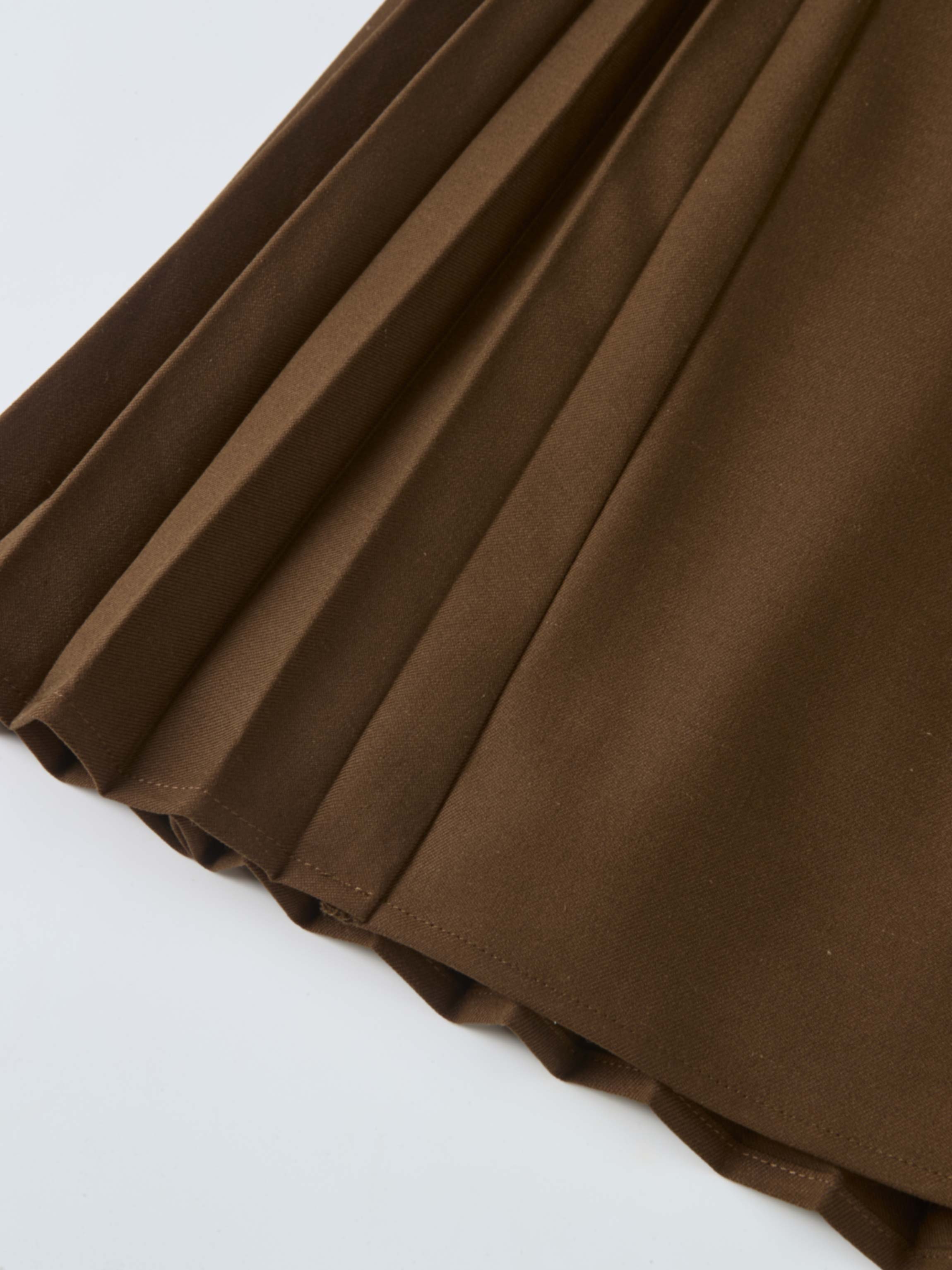 Pleat Back Skirt - Brown
