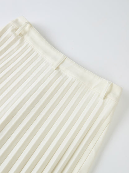 Pleat Back Skirt - Winter White