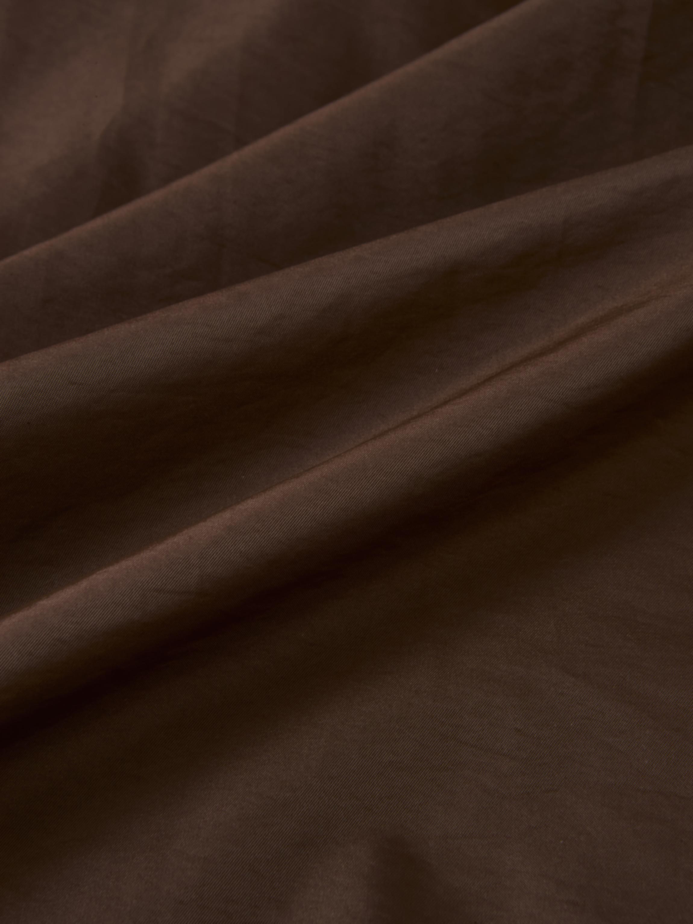 Elastic Waist Taffeta Skirt - Brown