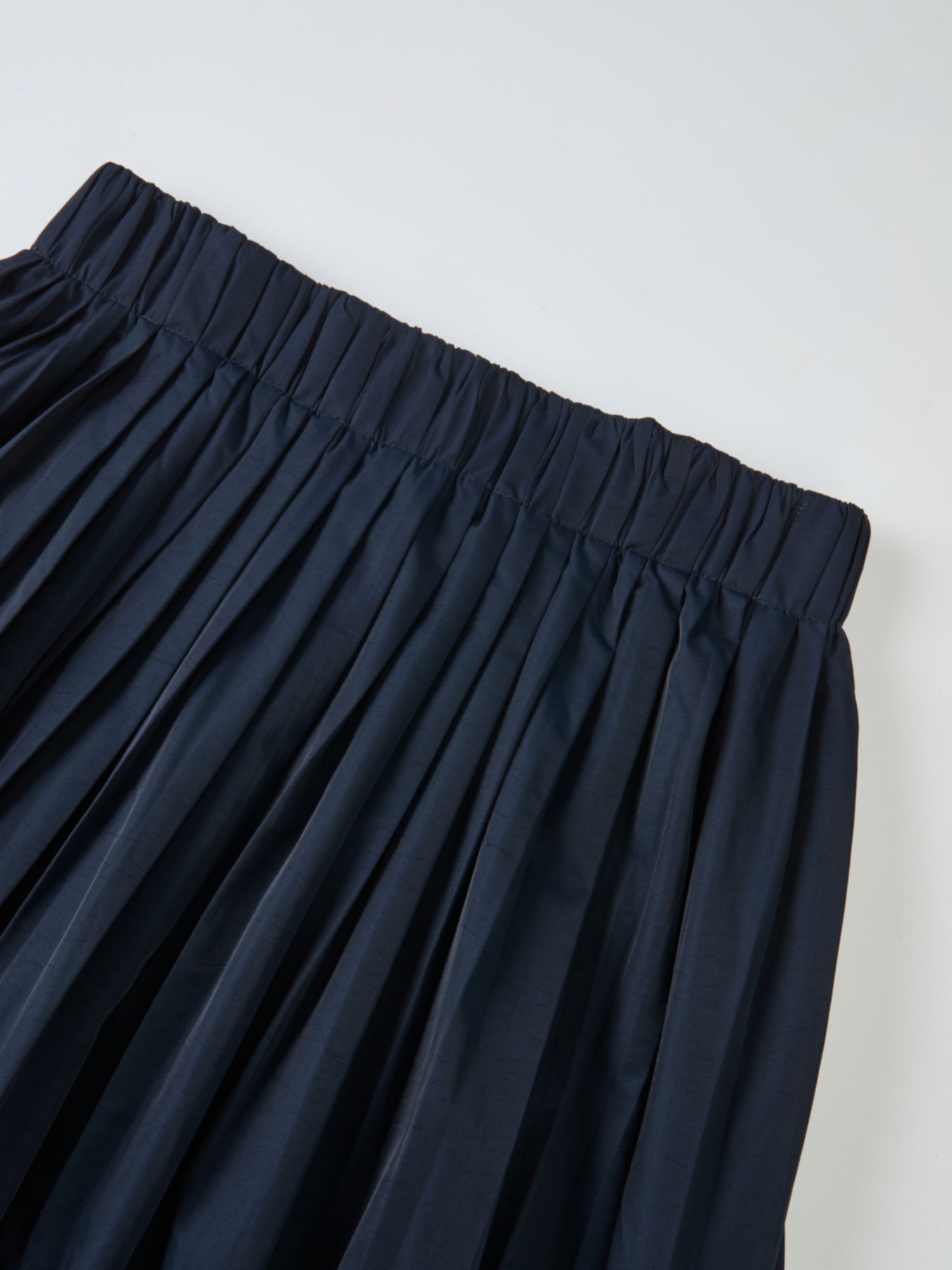 Elastic Waist Taffeta Skirt - Navy