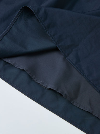 Elastic Waist Taffeta Skirt - Navy