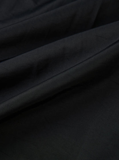 Elastic Waist Taffeta Skirt - Black