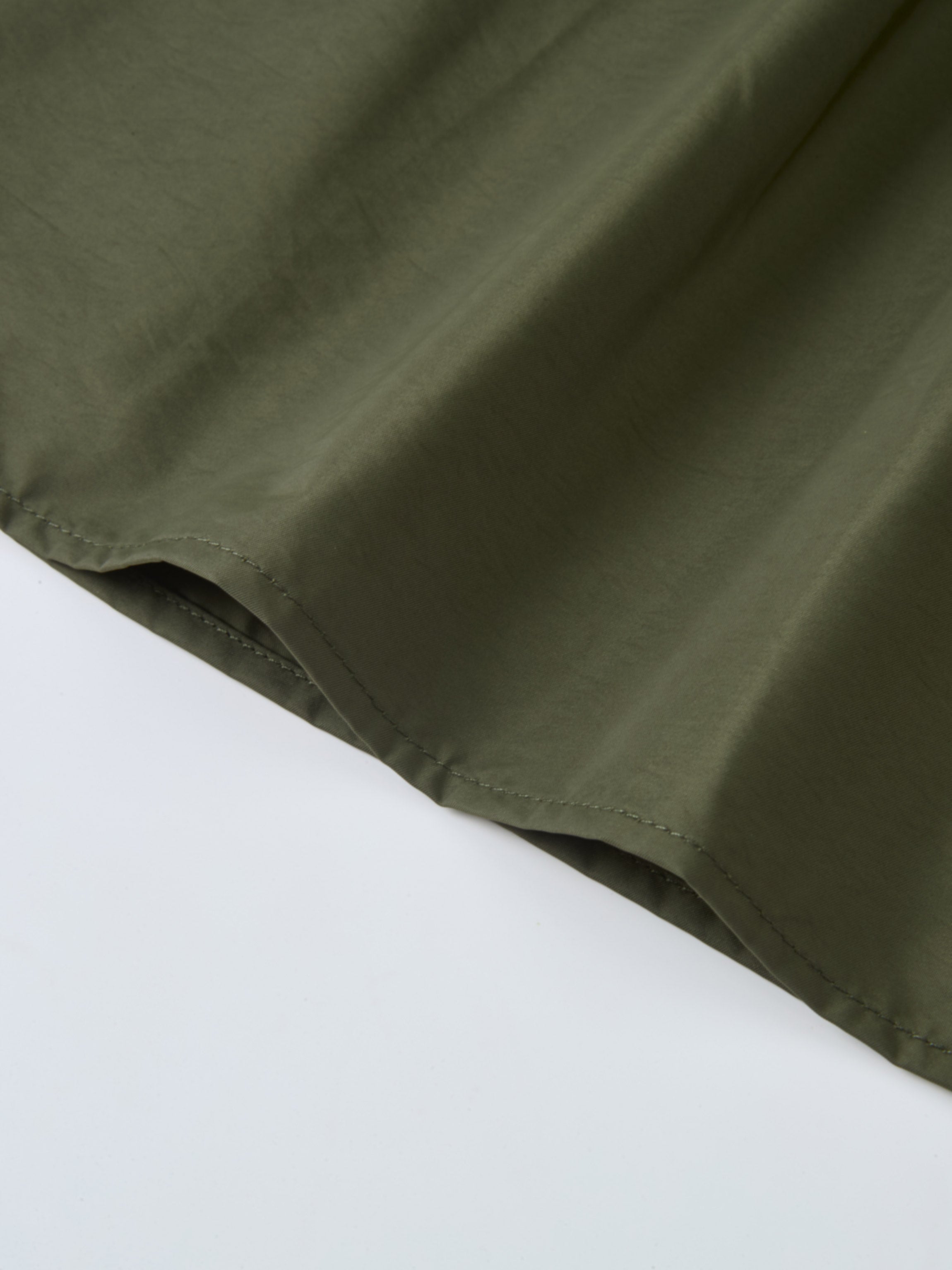 Elastic Waist Taffeta Skirt - Olive