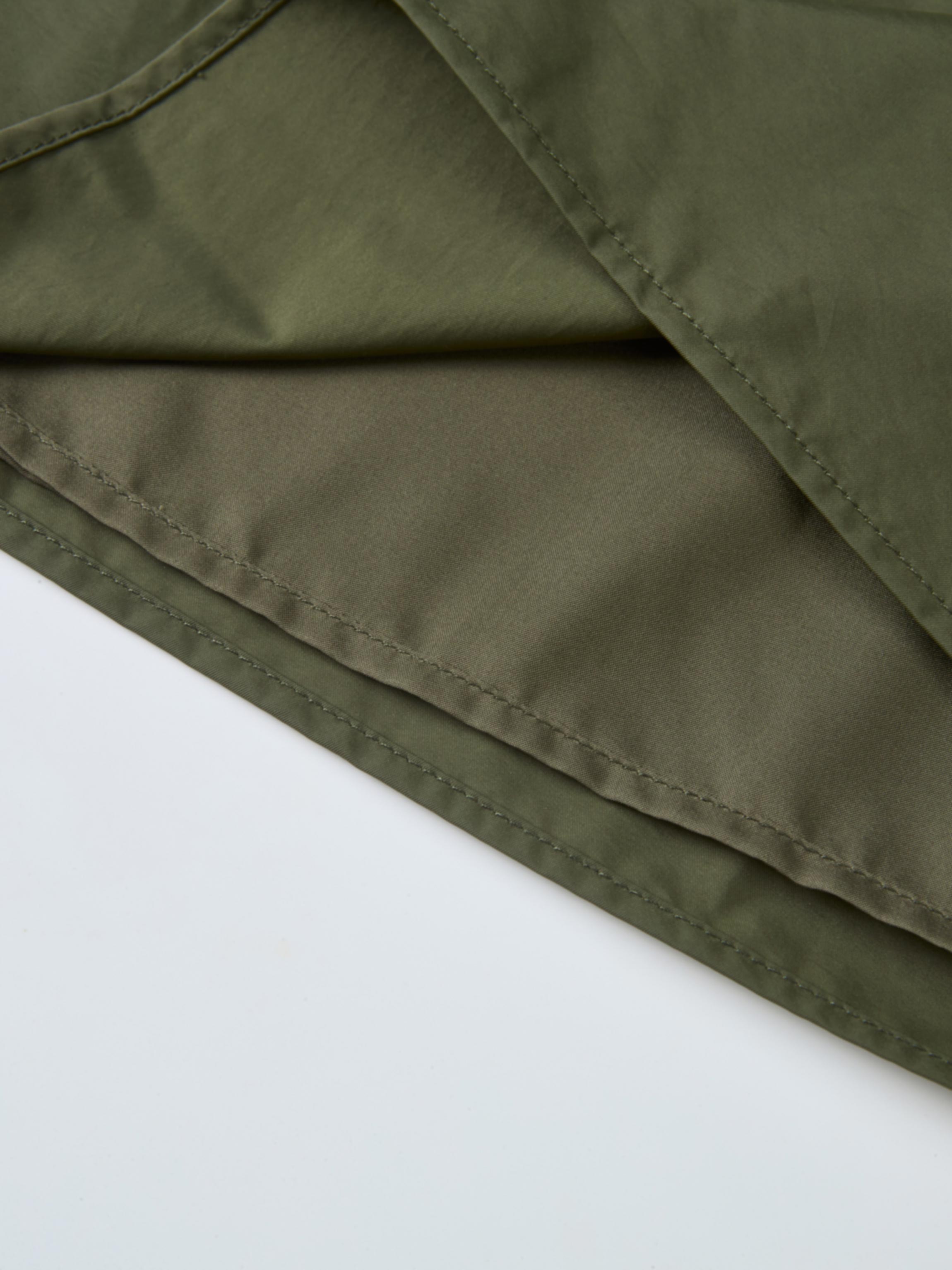 Elastic Waist Taffeta Skirt - Olive
