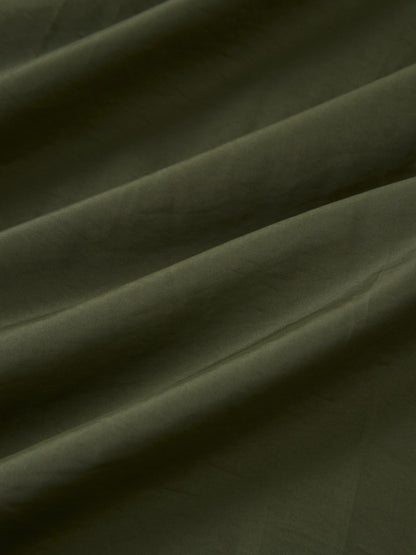 Elastic Waist Taffeta Skirt - Olive
