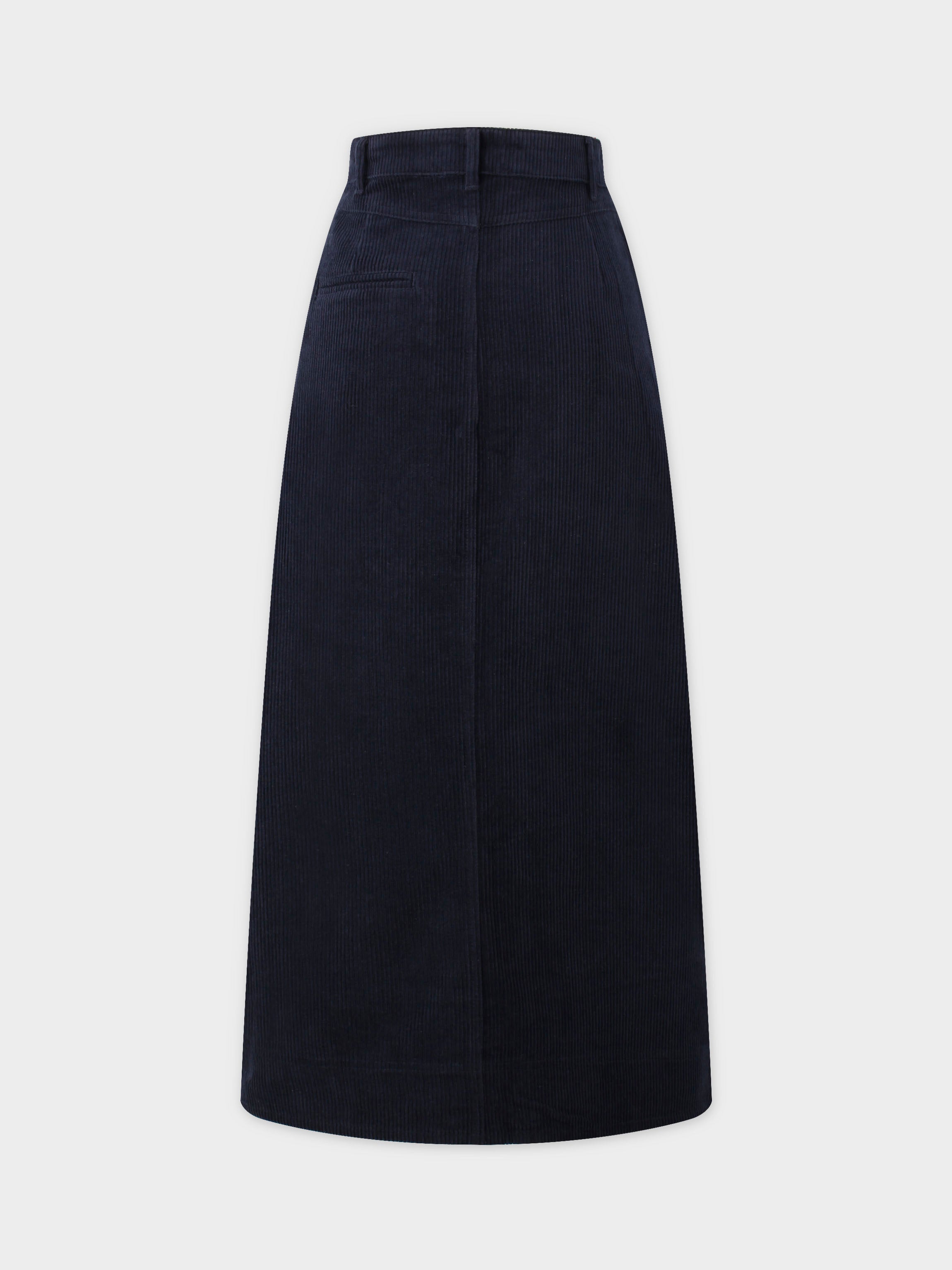 Straight Pocket Skirt-Navy