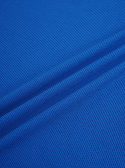 Soft Ribbed High V Tee-Cobalt Blue