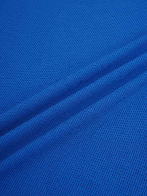 Soft Ribbed High V Tee-Cobalt Blue
