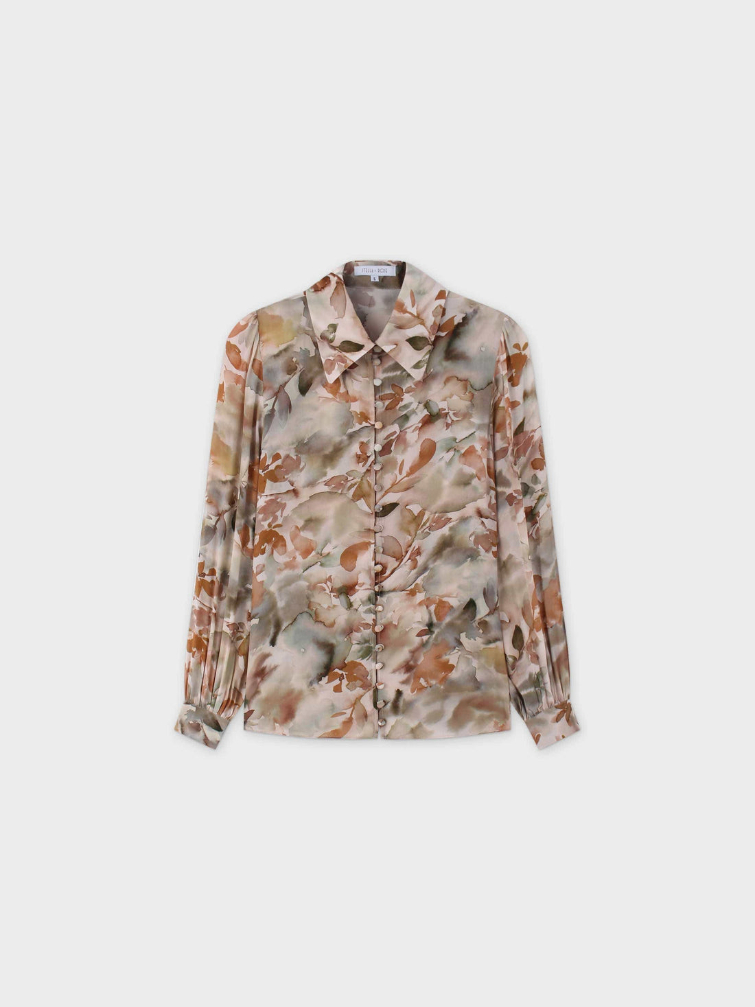 Printed Layering Blouse-Watercolor Floral