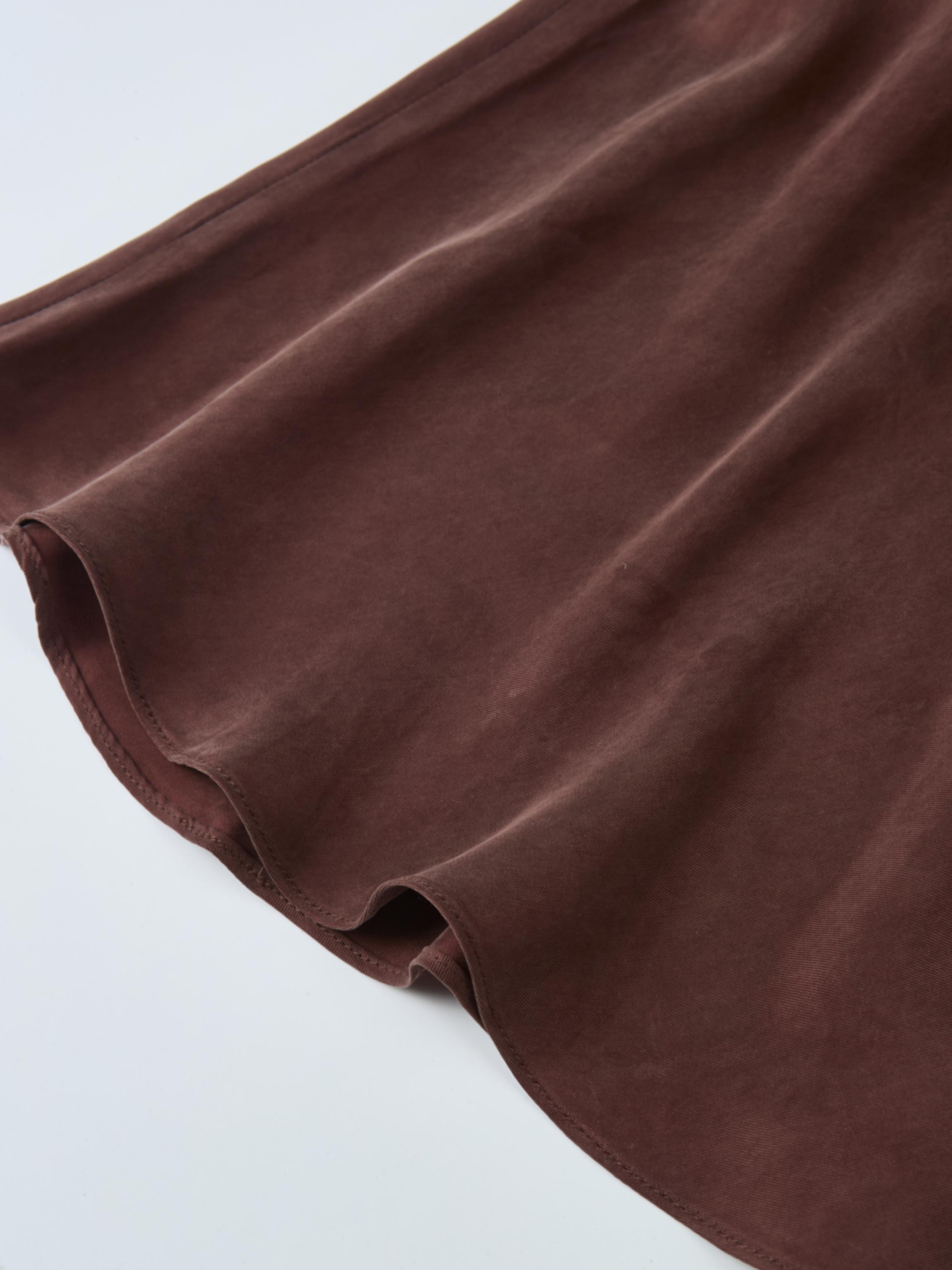 Cupro Bottom Sweatshirt Dress-Brown