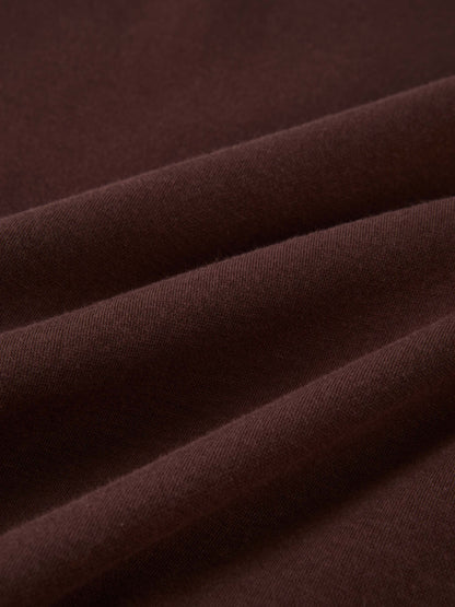 Cupro Bottom Sweatshirt Dress-Brown