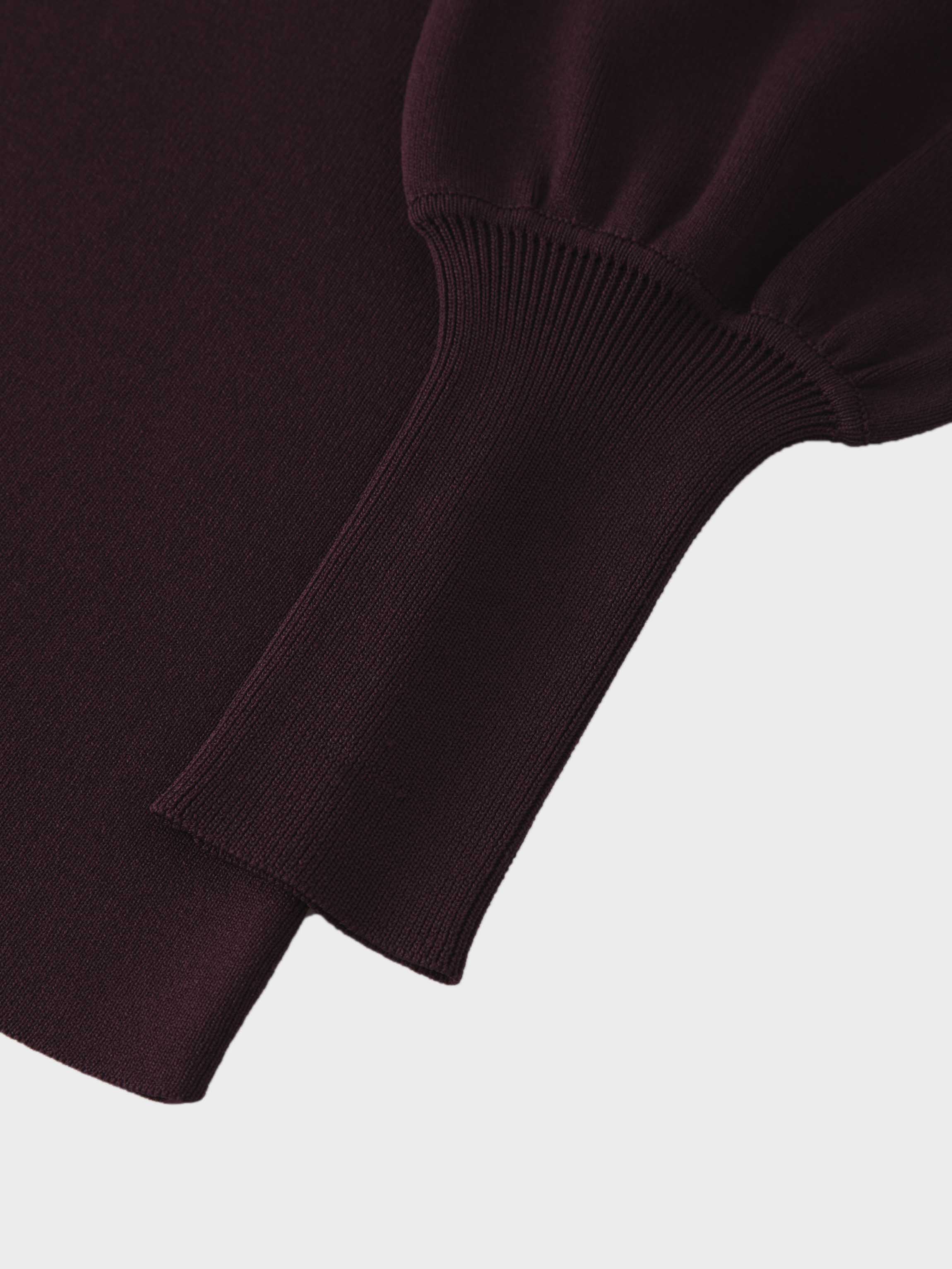 High Cuff Sweater- Burgundy