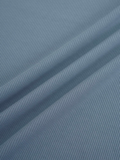 Soft Ribbed High V Tee-Dusty Blue