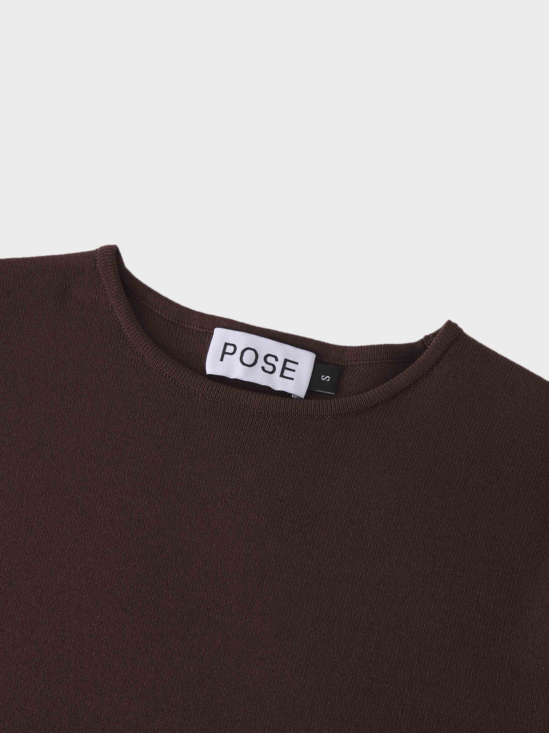 High Cuff Sweater-Brown