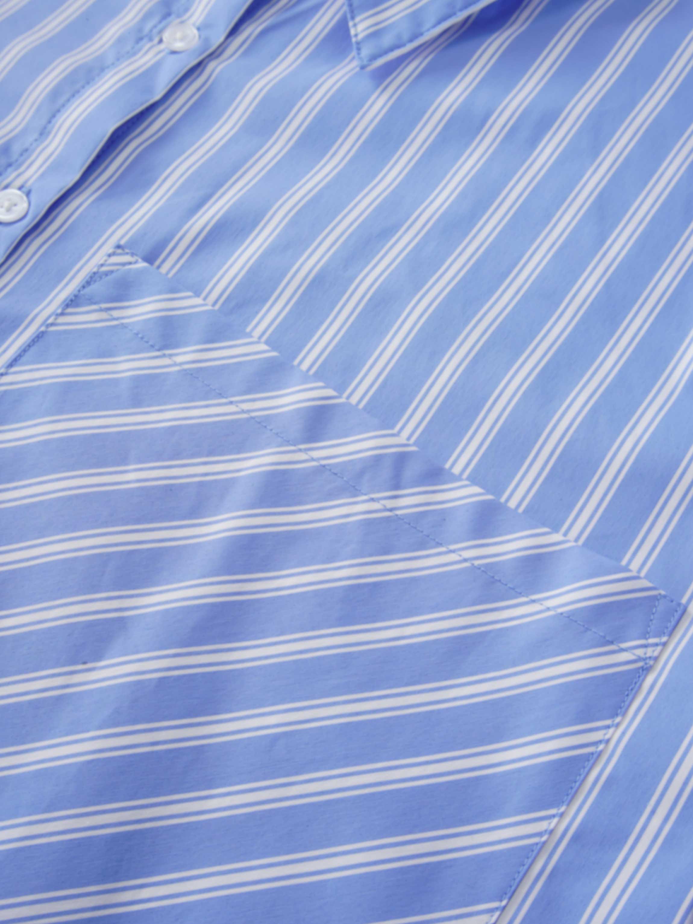 Oversized Shirtdress-Light Blue/White