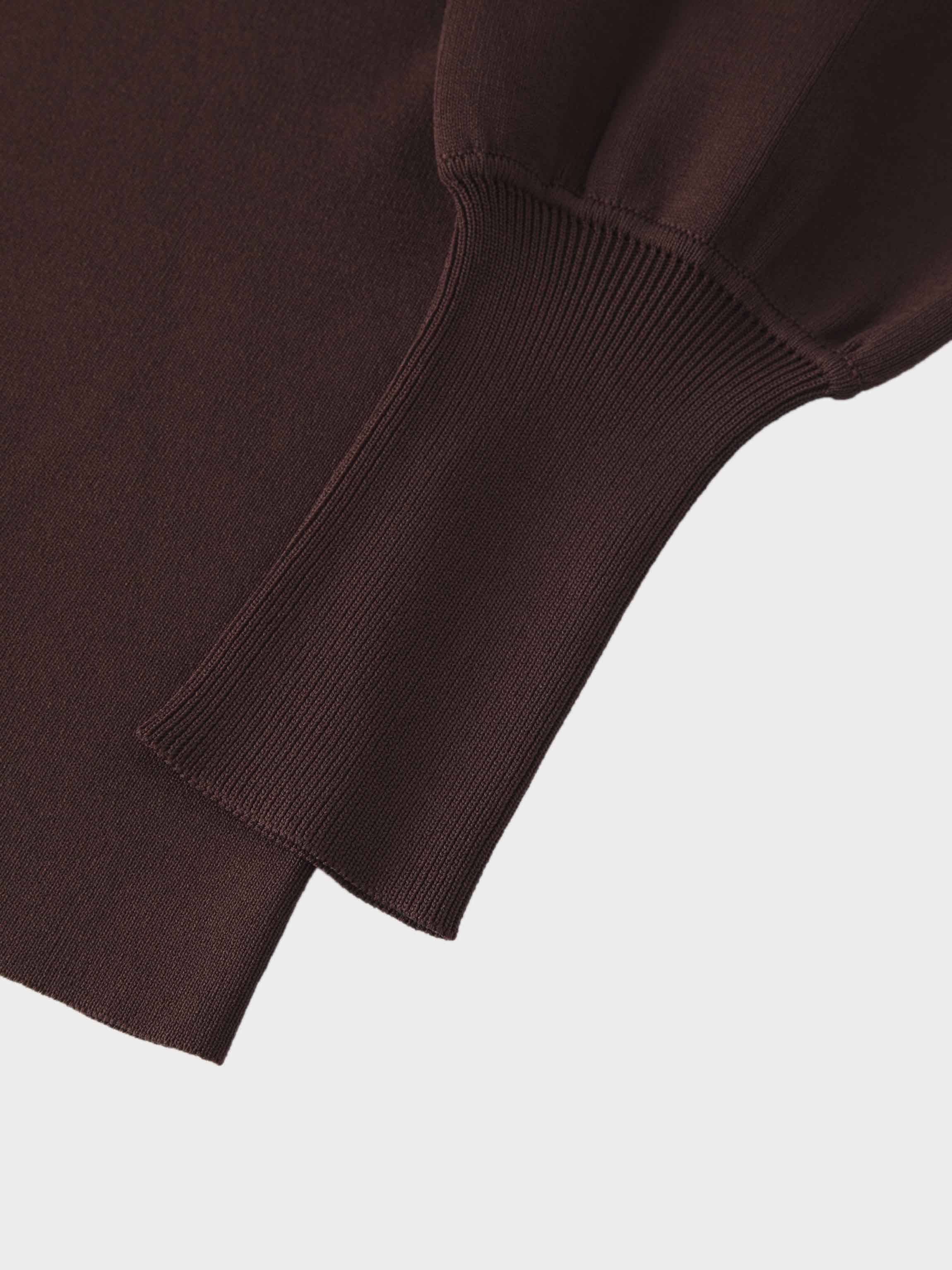 High Cuff Sweater-Brown