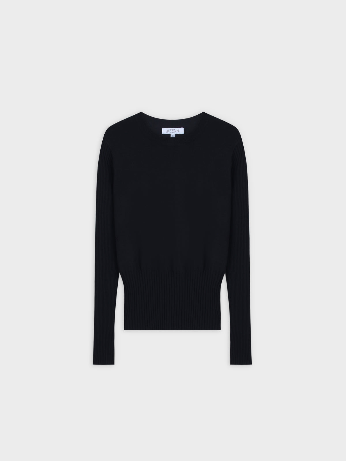 RIBBED WAISTED SWEATER-BLACK