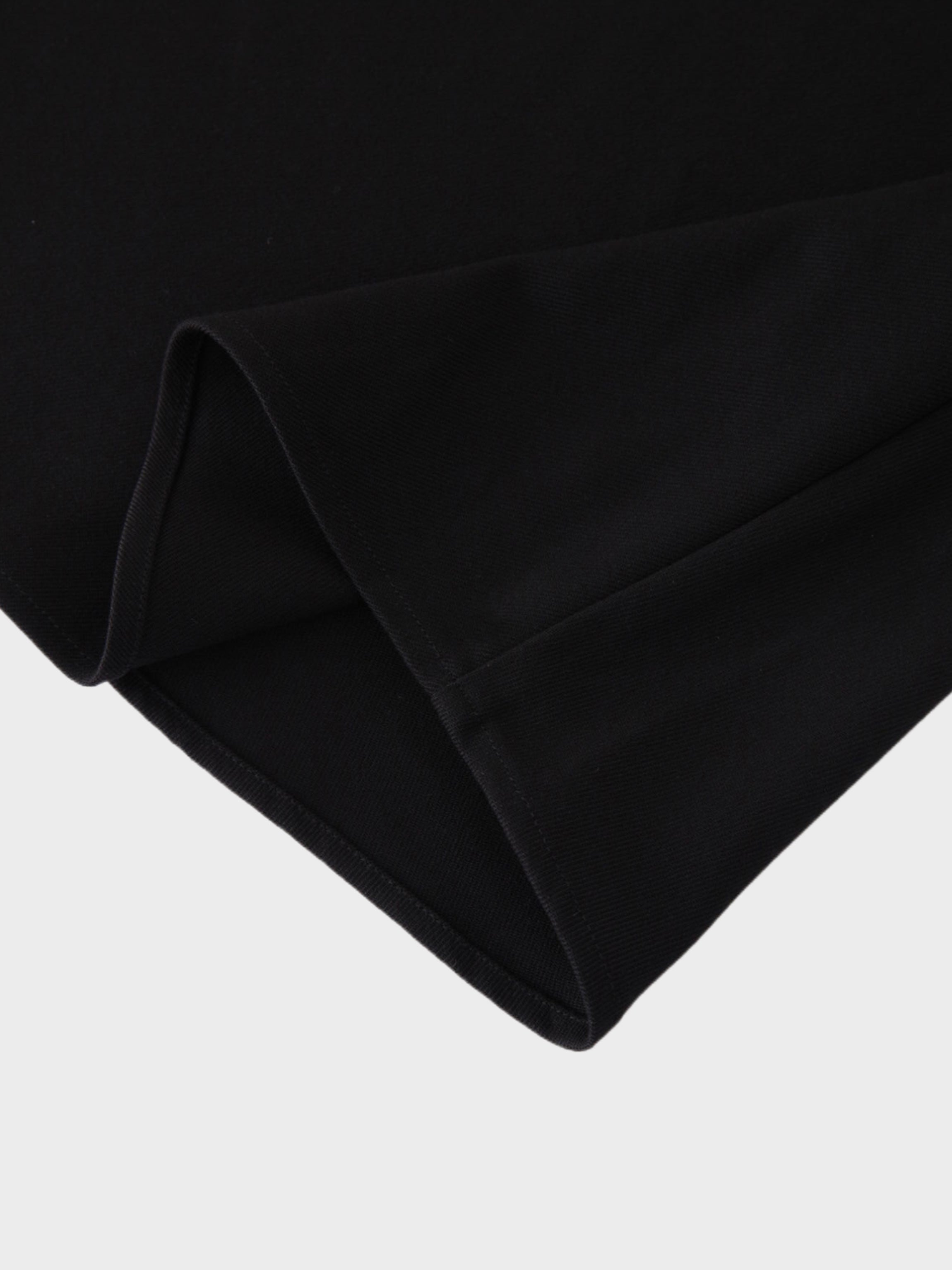 Deep V Wool Skirt-Black