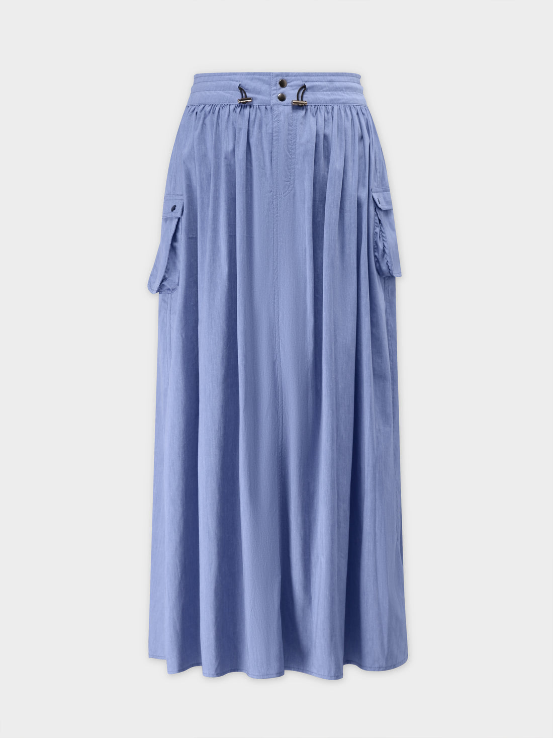 Waist Pull Skirt-Chambray Blue