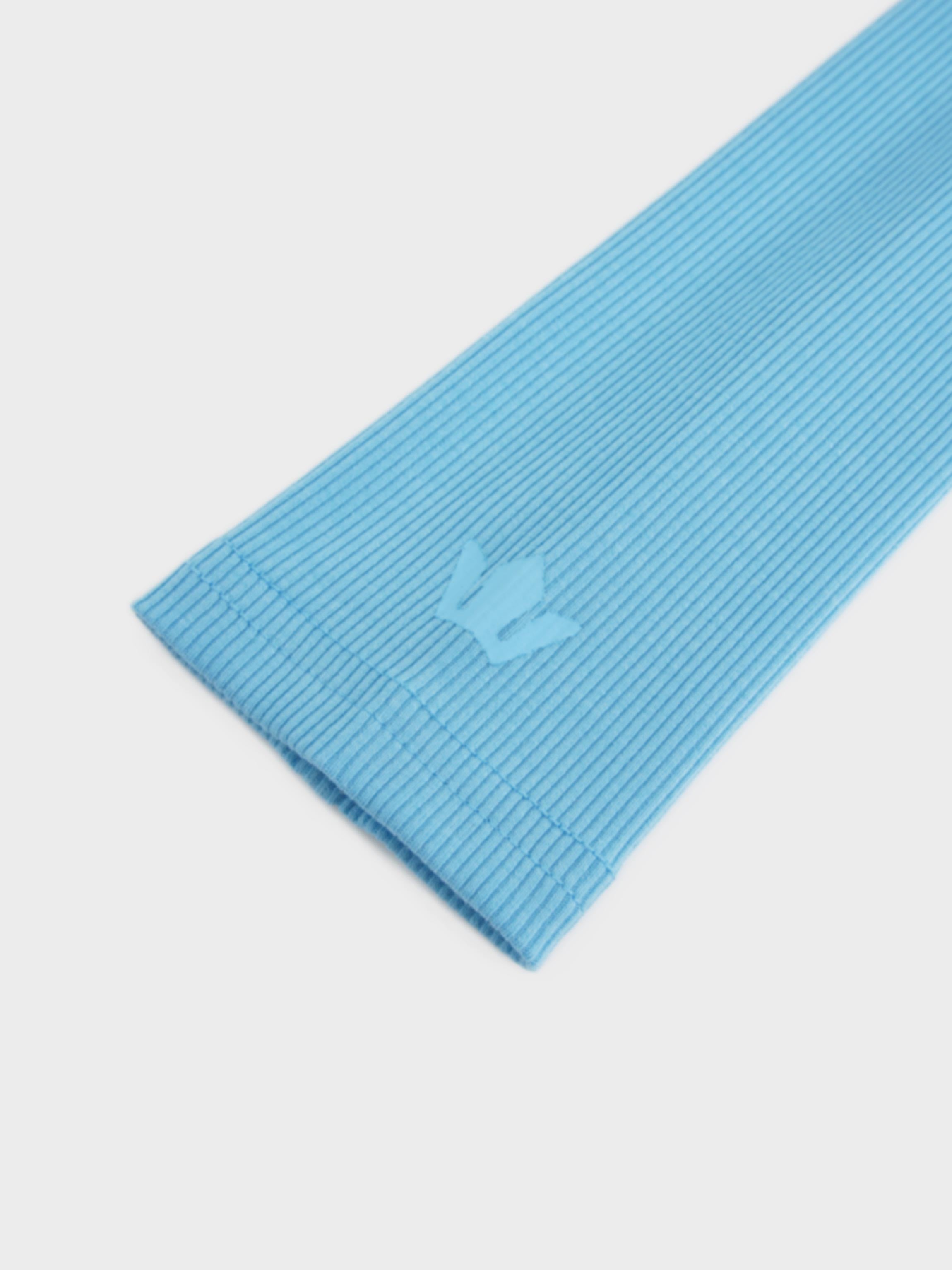 Soft Ribbed High V Tee-Sky Blue
