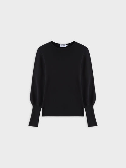 High Cuff Sweater-Black