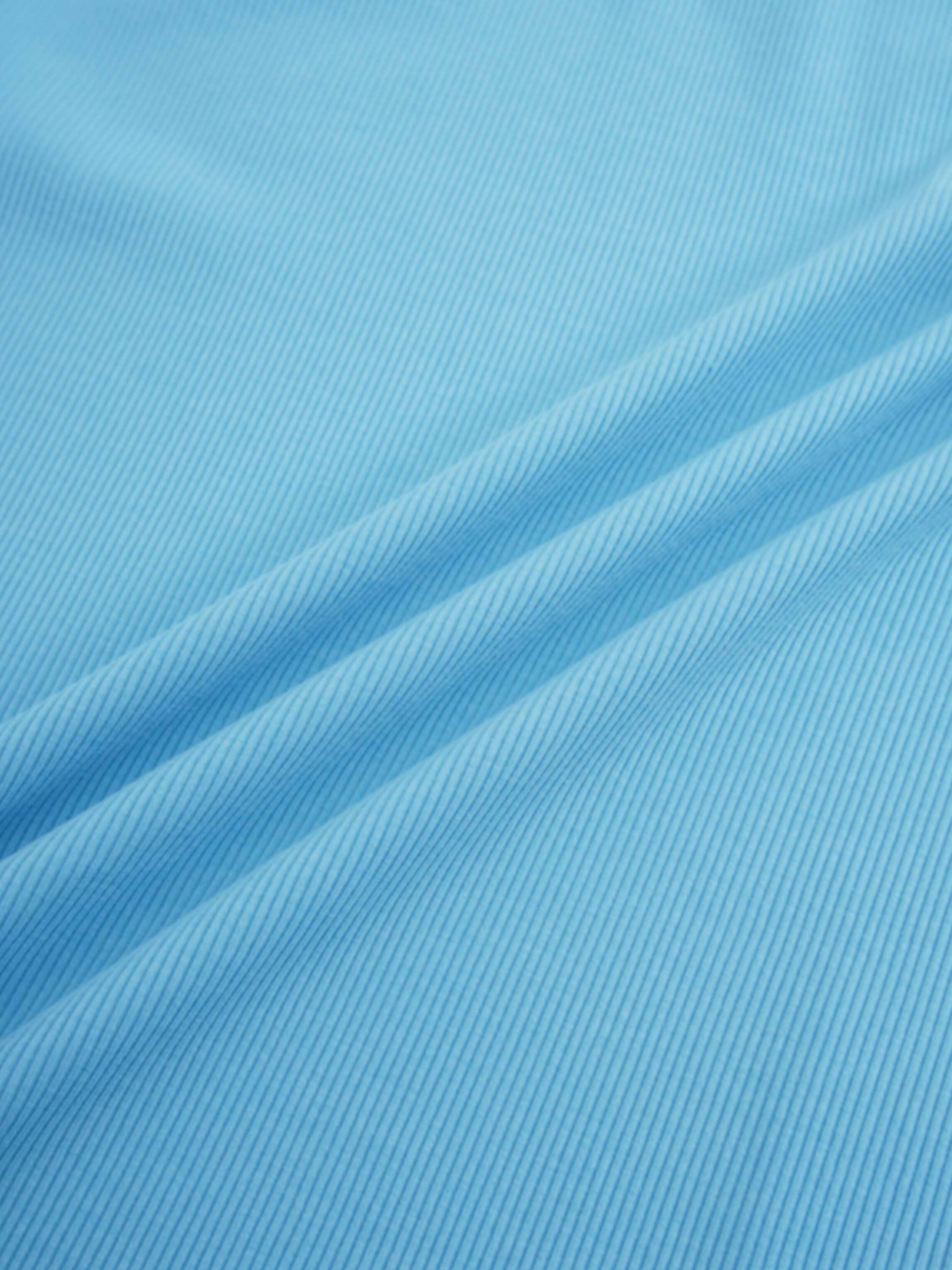Soft Ribbed High V Tee-Sky Blue