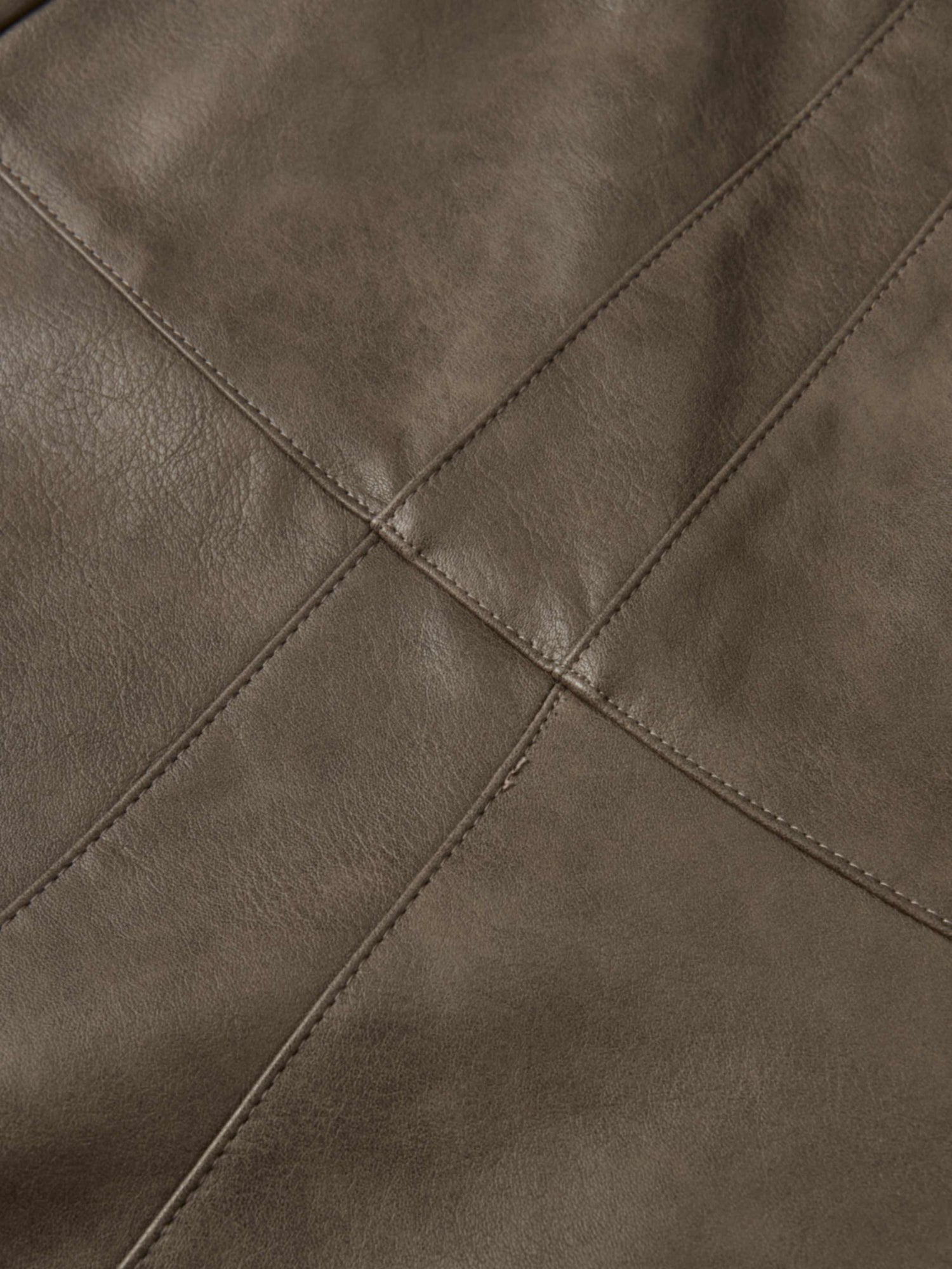 Smoked Faux Leather Skirt - Taupe