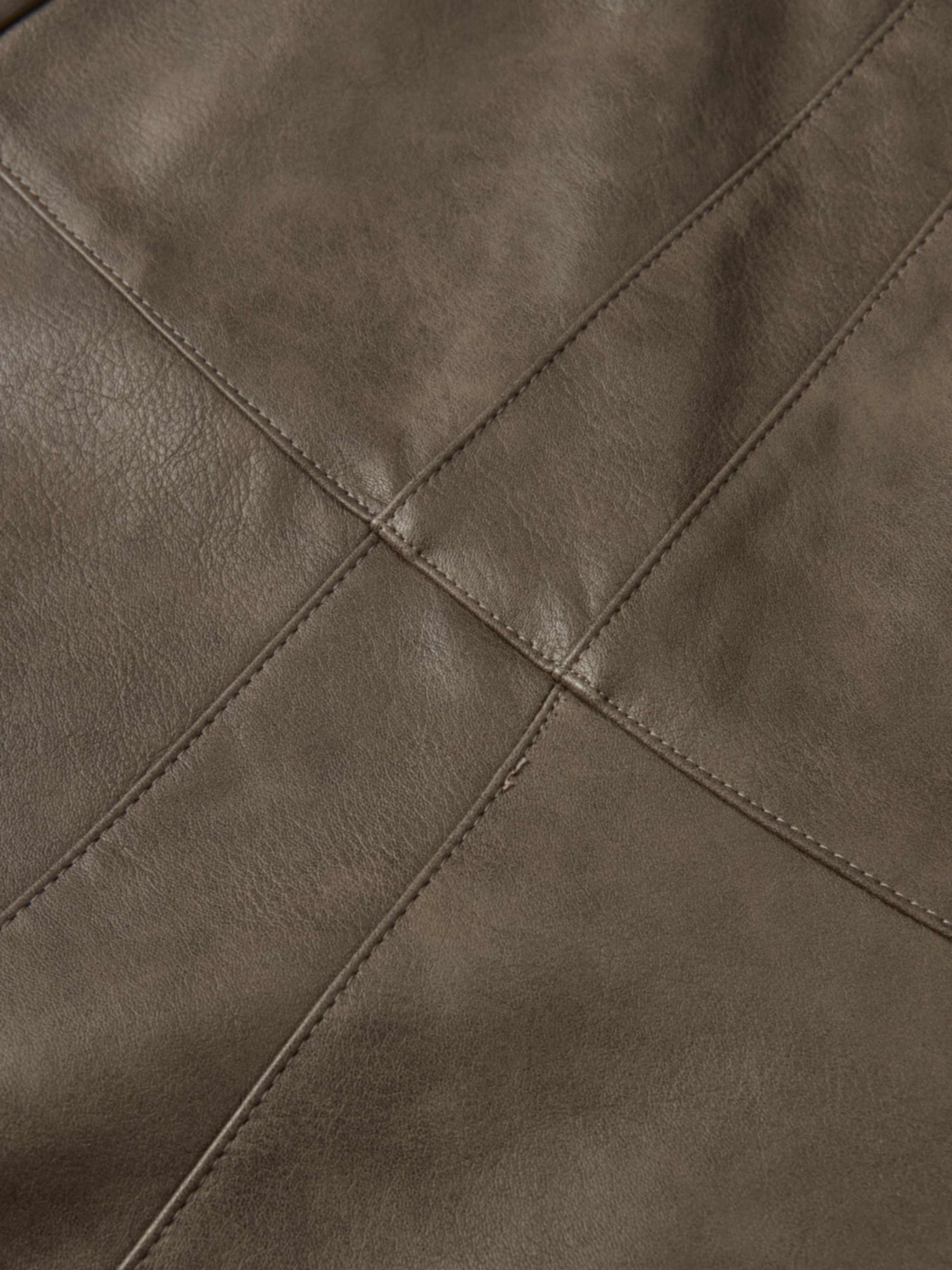 Smoked Faux Leather Skirt - Taupe