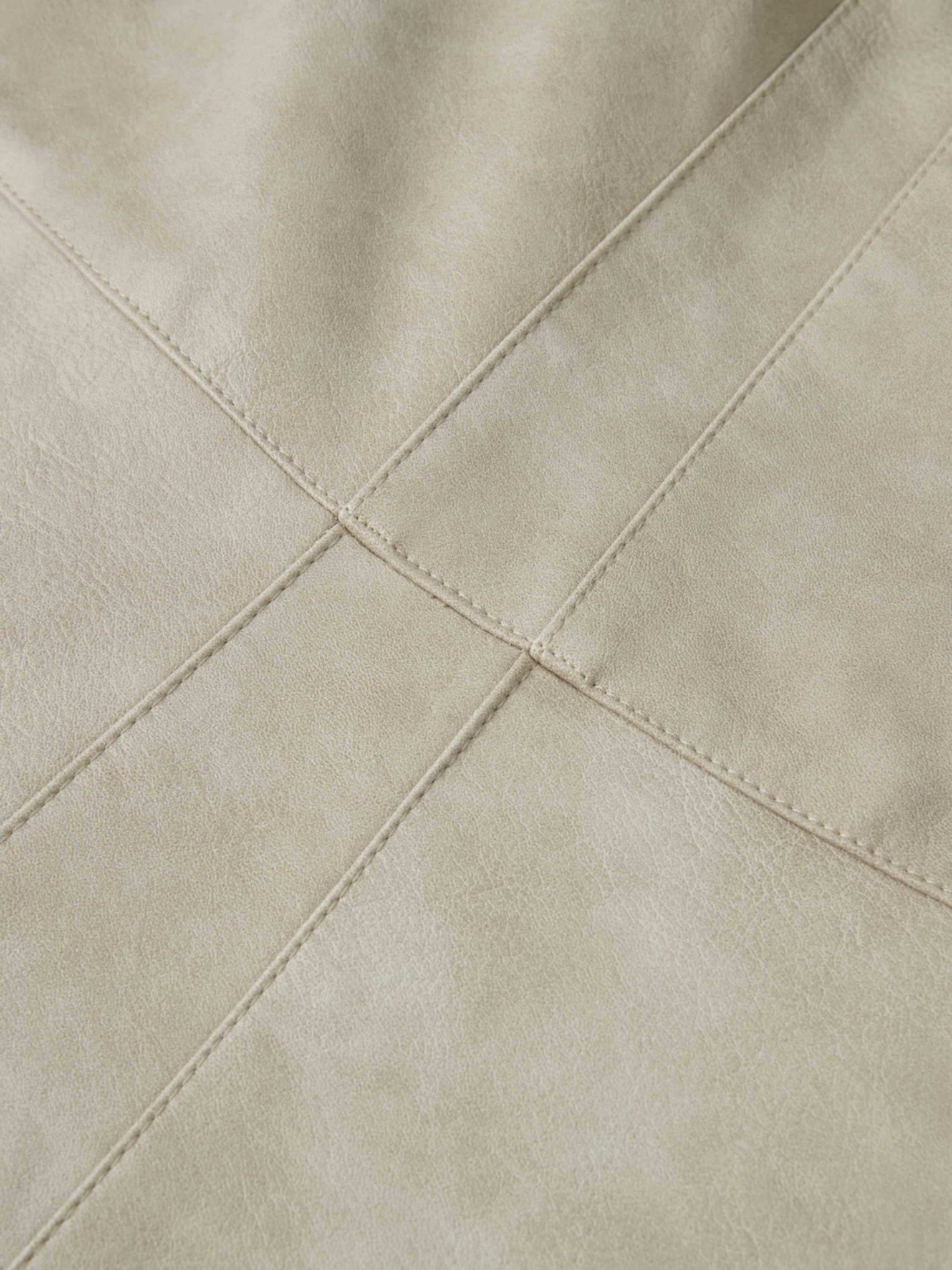 Smoked Faux Leather Skirt - Stone