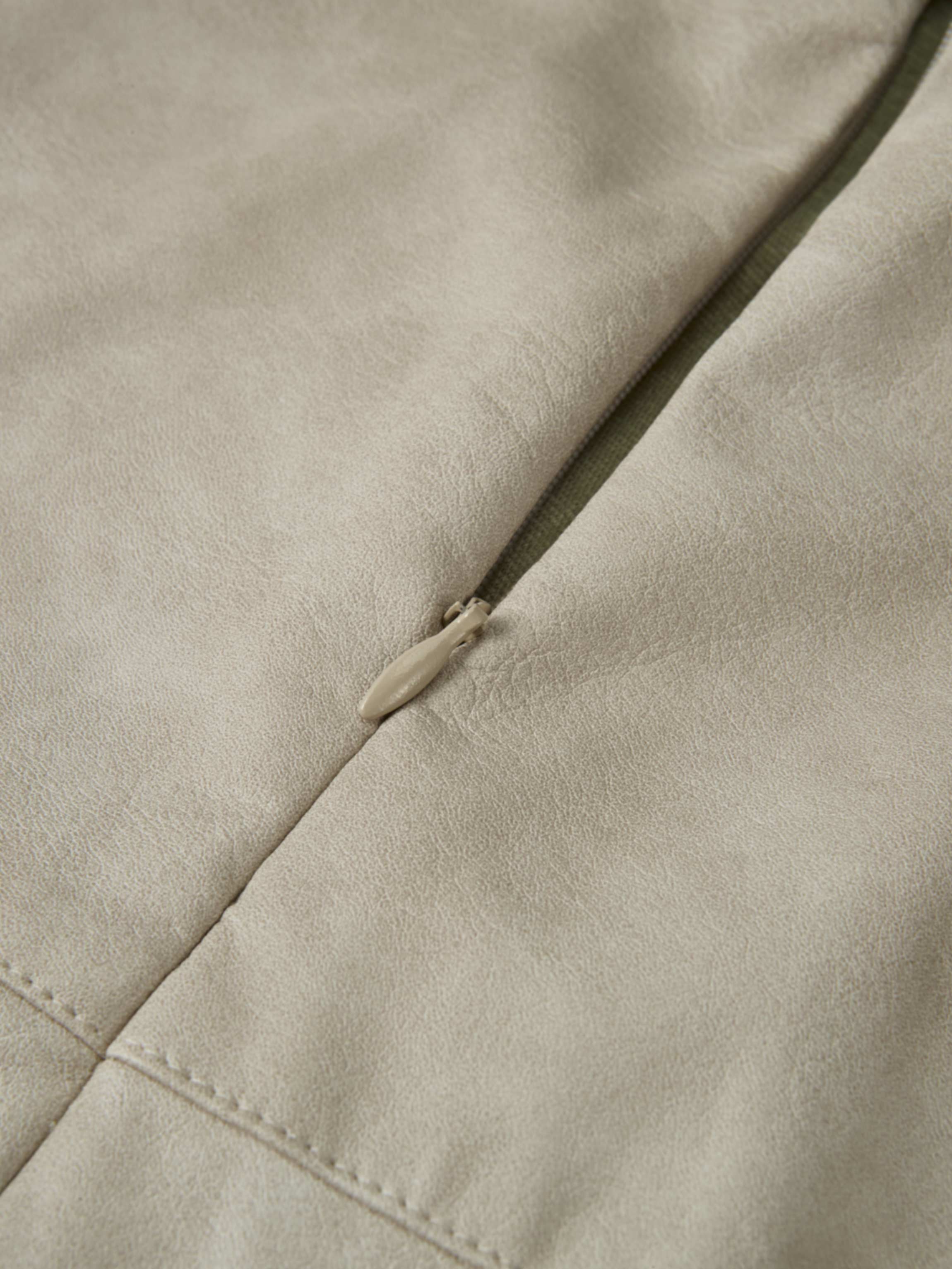 Smoked Faux Leather Skirt - Stone