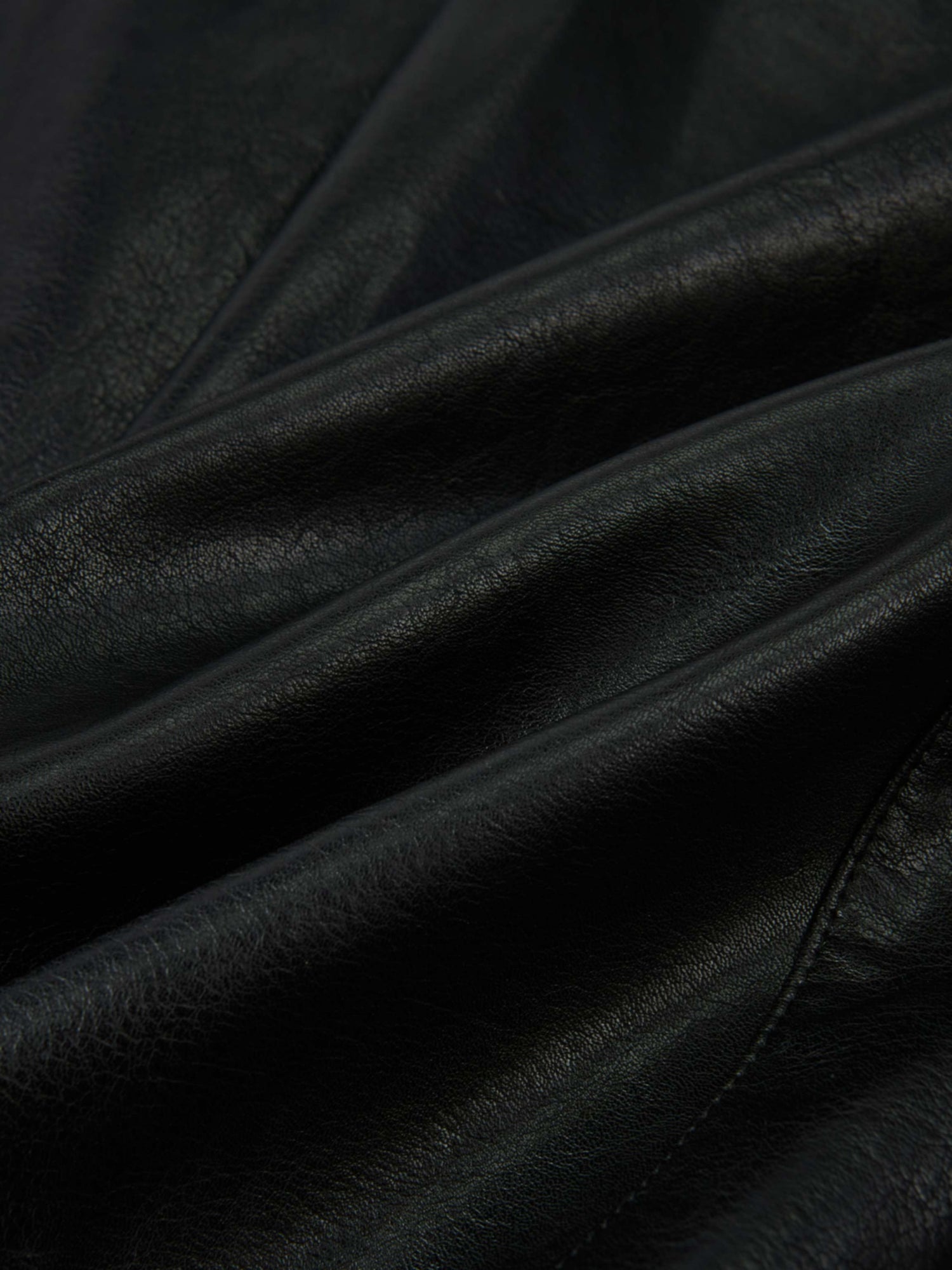 Smoked Faux Leather Skirt - Black