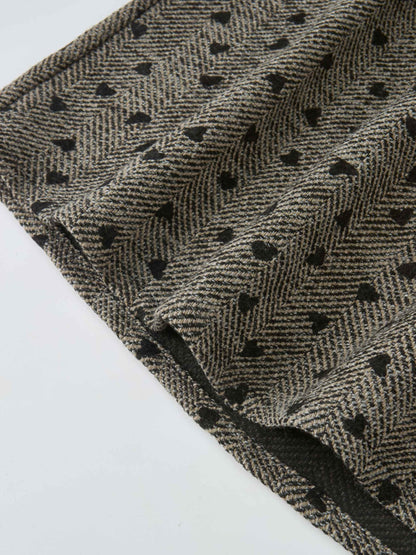 Curved Yoke Gathered Skirt - Embroidered Hearts