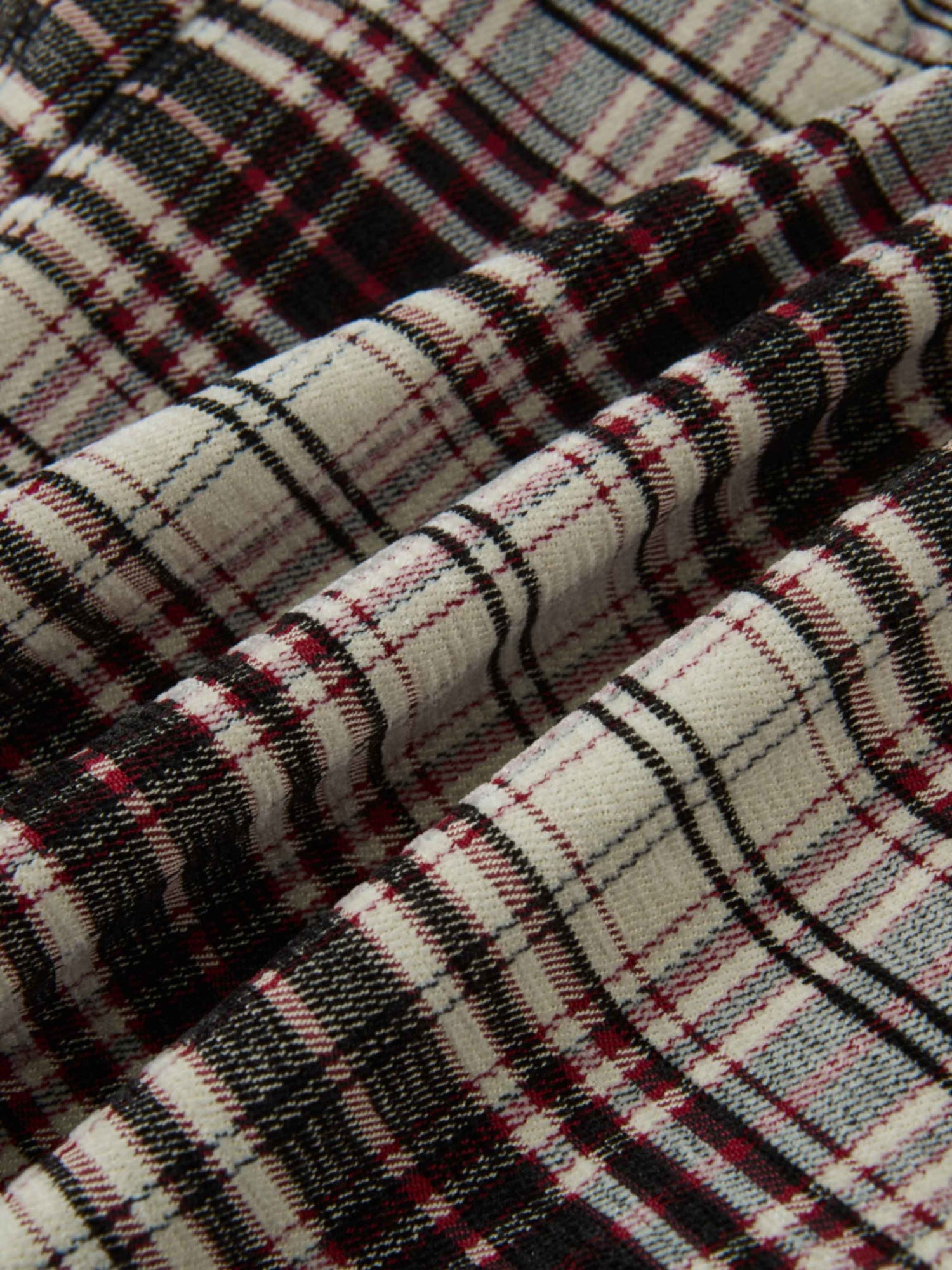 Double Layer Plaid Skirt - Red Plaid