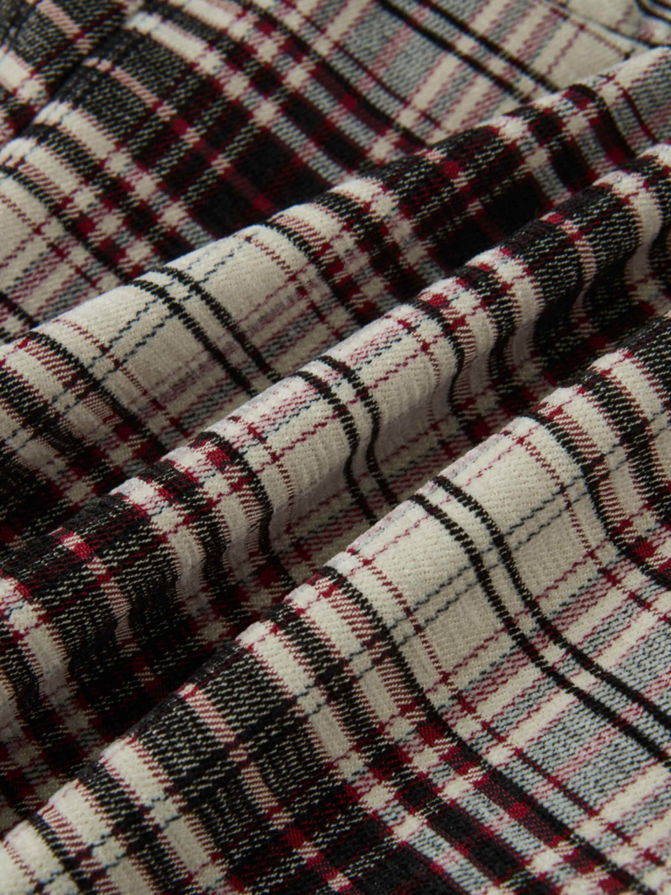 Double Layer Plaid Skirt - Red Plaid