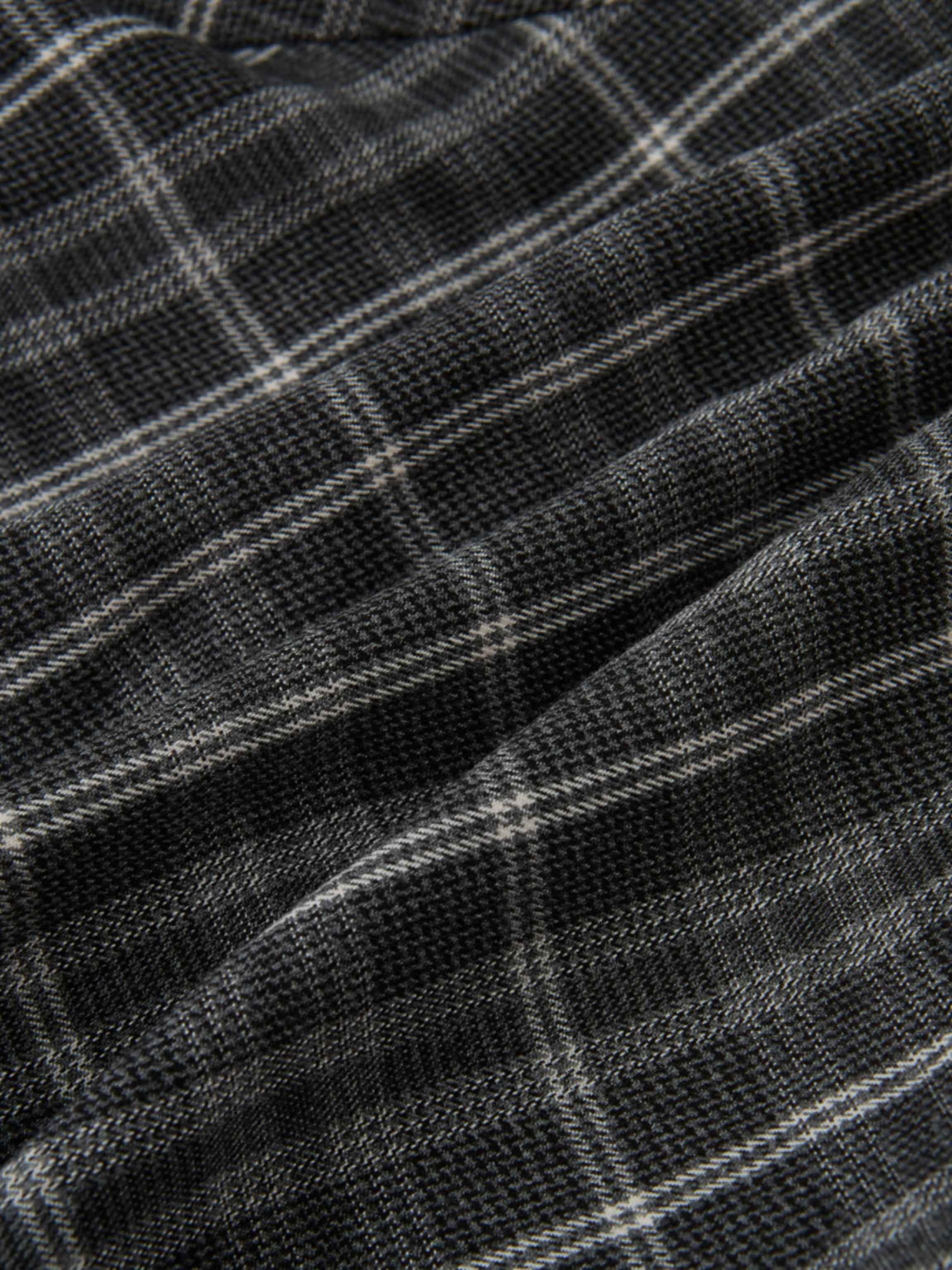 Double Layer Plaid Skirt - Grey Plaid