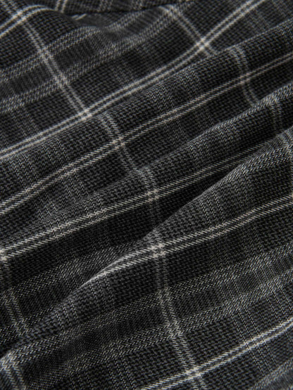 Double Layer Plaid Skirt - Grey Plaid