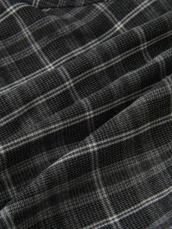 Double Layer Plaid Skirt - Grey Plaid