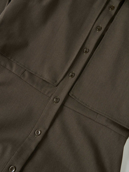 Cape Style Maxi Dress - Deep Olive