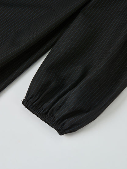 High Low Neck Tie Dress - Black/Blue