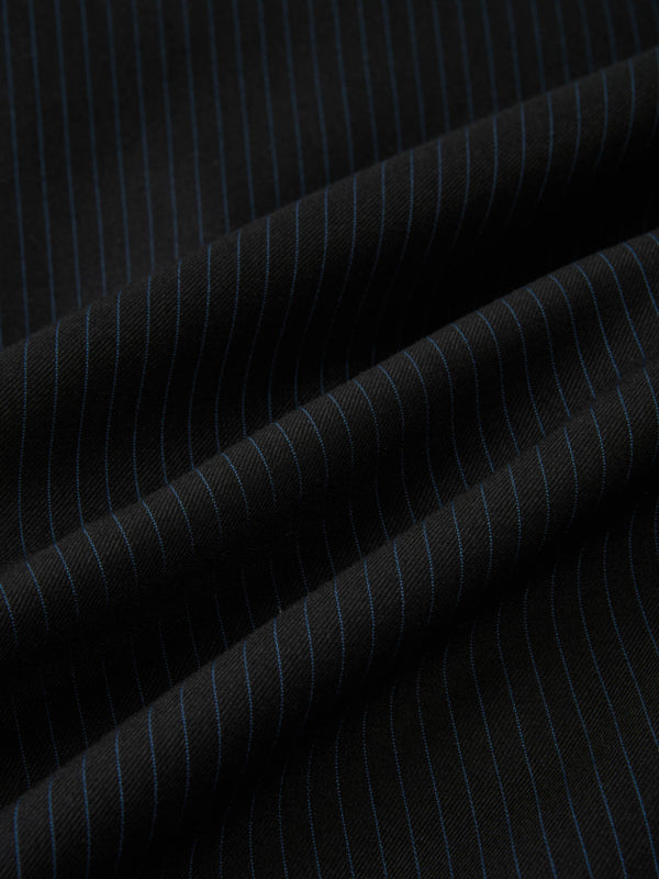 High Low Neck Tie Dress - Black/Blue