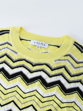 Wave Stripe Sweater-Yellow/Black