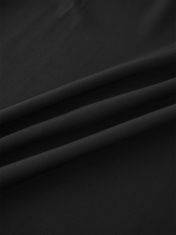 Ring Detail Faux Wrap Skirt-Black
