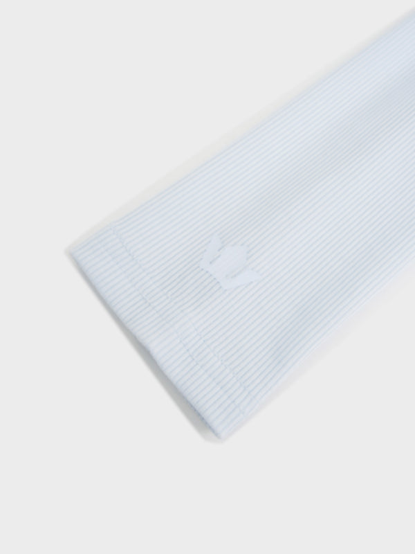 Soft Ribbed High V Tee-Light Blue